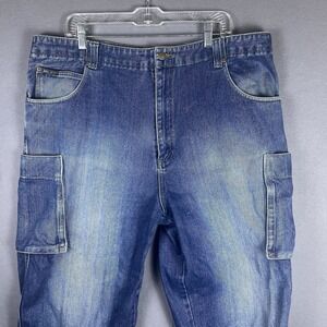 MAC Sport Y2K Jeans Denim Oversized Wide Leg Retro Cargo 90's Hip Hop-Size 40x30